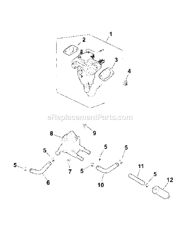 Cv730-0025 Fuel System Diagram and Parts List for M54-KH 53BB5B8W750 Cub Cadet Sprayer